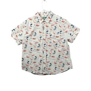 Joe Marlin Men's Hawaiian Beach Shirt All Over  Flamingo Print XL‎